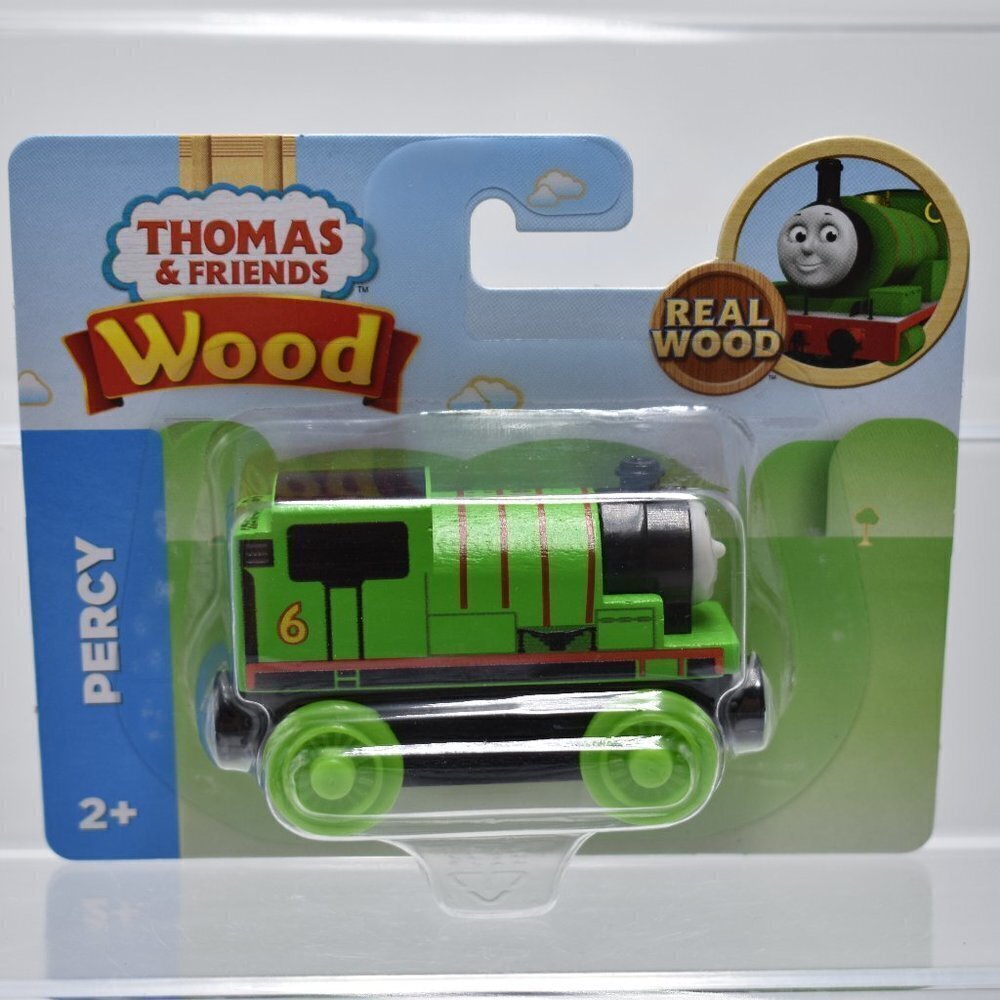 Thomas & Friends PERCY 6 Green Real Wood Railways Wooden Engine Train 2019 GGG30